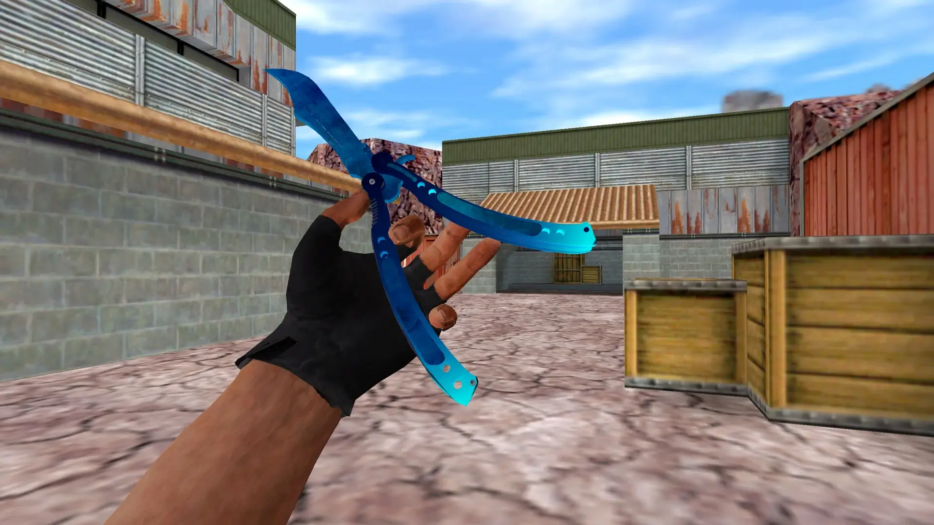 Butterfly Knife | Blue Sea — de_nuke (first person)