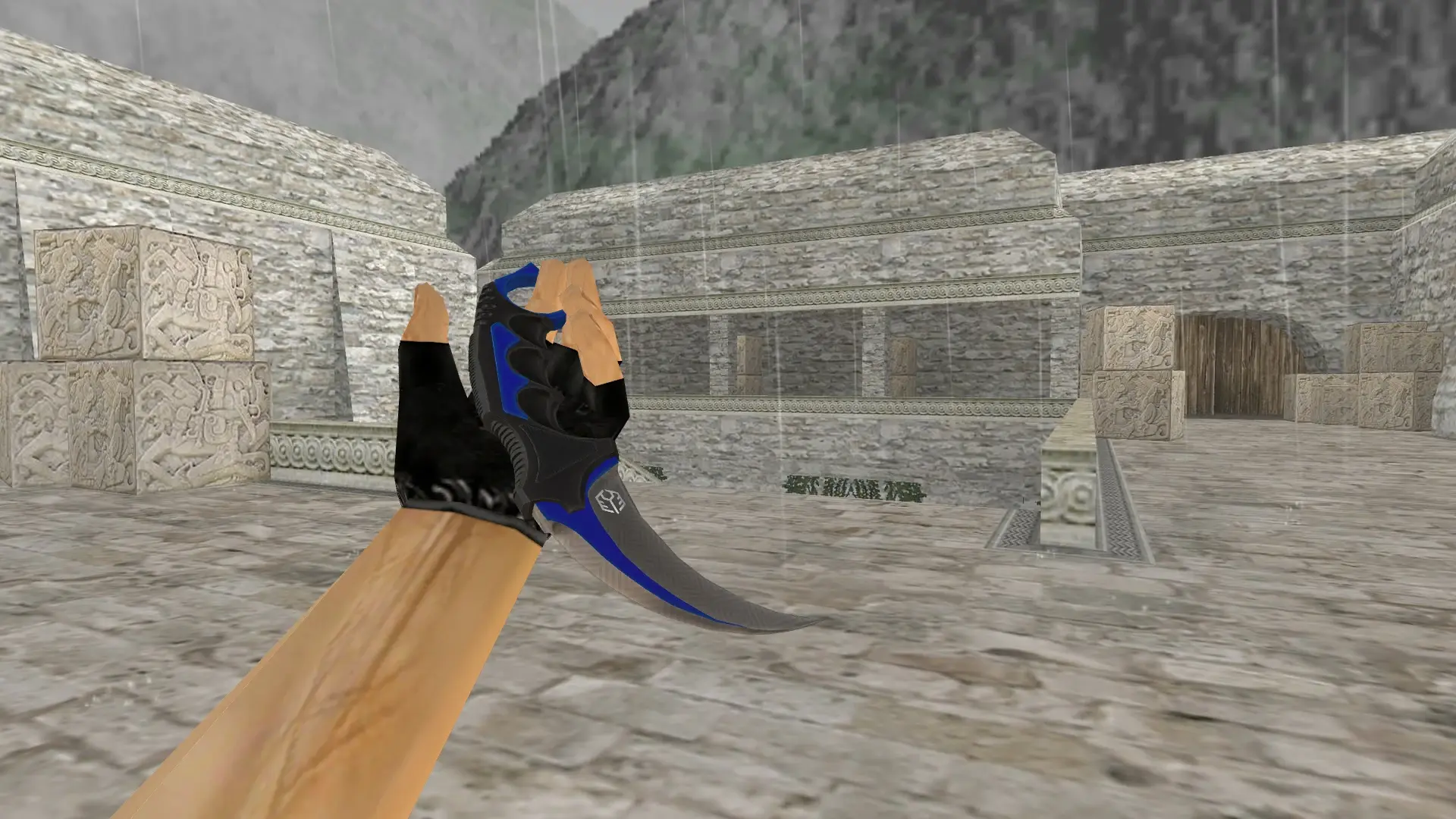 Karambit | Automatic Blue — de_aztec (first person)