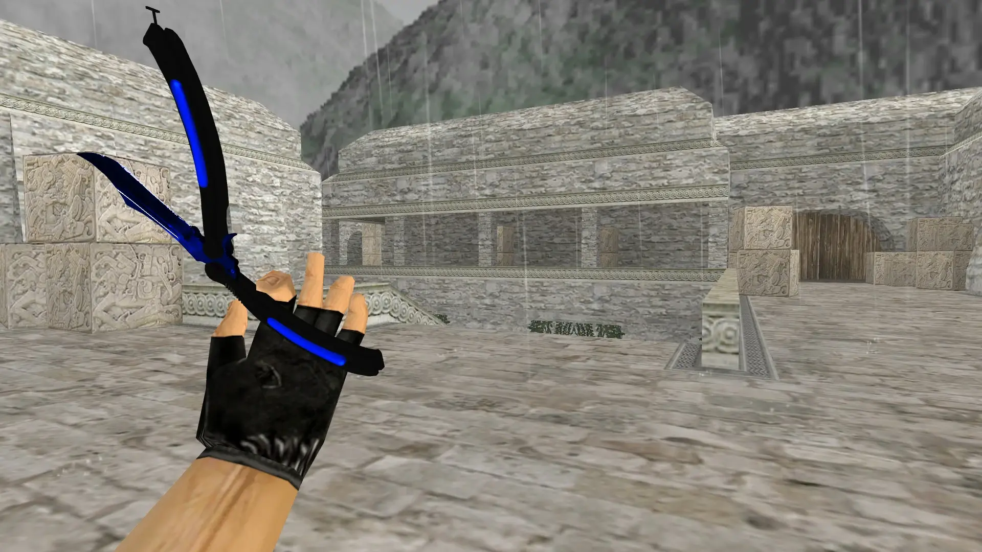 Butterfly Knife | Doppler Sapphire — de_aztec (first person)