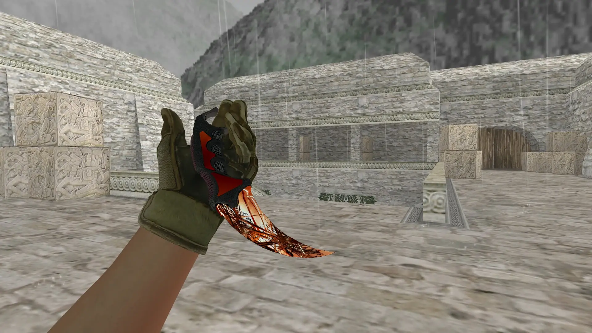 Karambit | Autumn Explosion — de_aztec (first person)