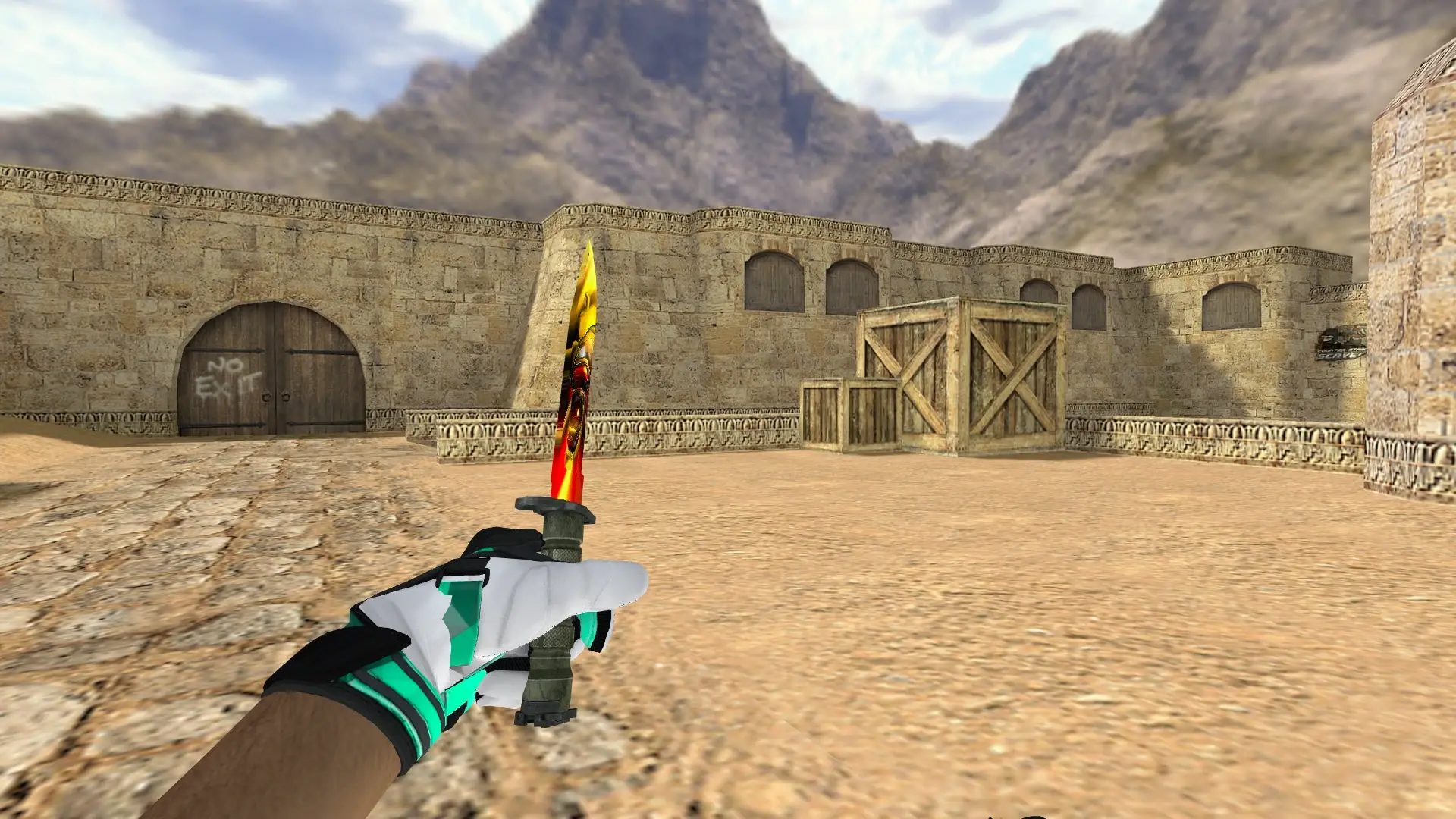 Bayonet | Dark Gold — de_dust2 (first person)