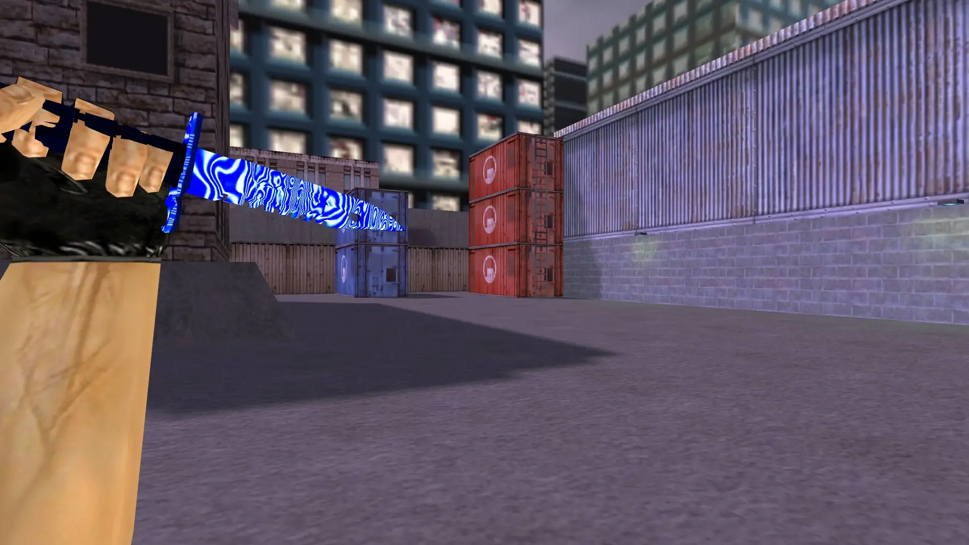 M9 Bayonet | Damascus Steel Blue — cs_assault (first person)