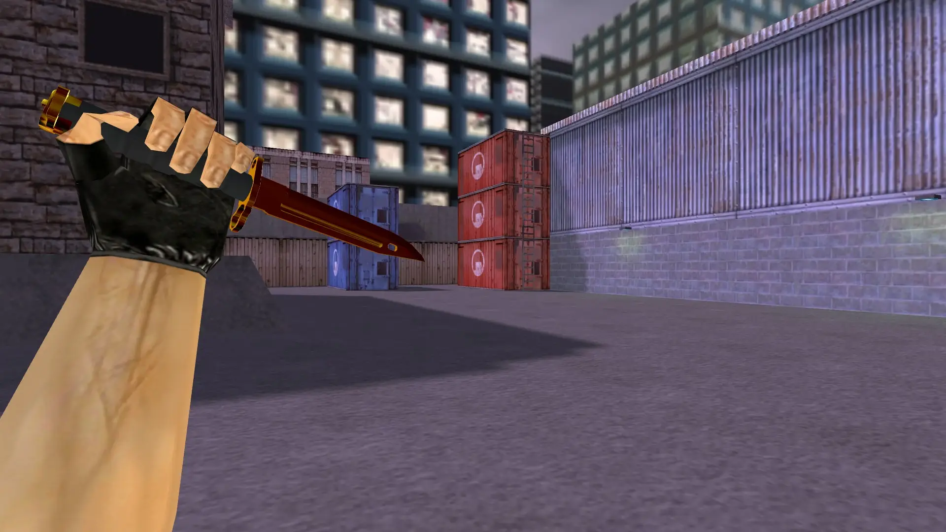 Bayonet | Gold Chrome — cs_assault (first person)