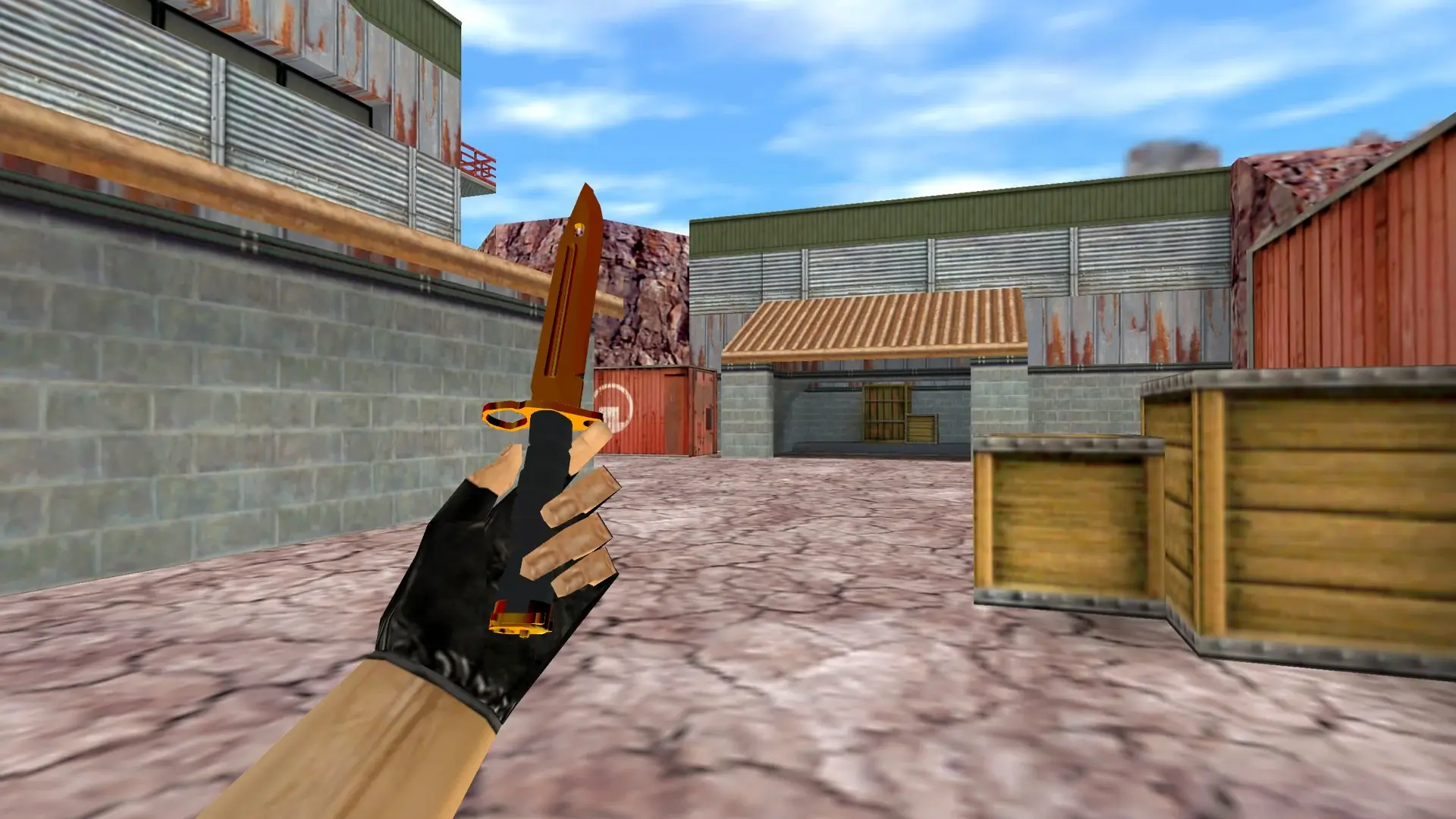Bayonet | Gold Chrome — de_nuke (first person)