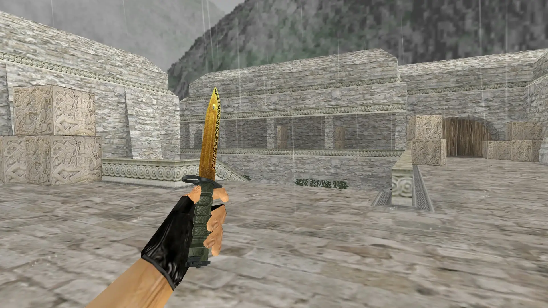 Bayonet | Lore, default gloves — de_aztec (first person)