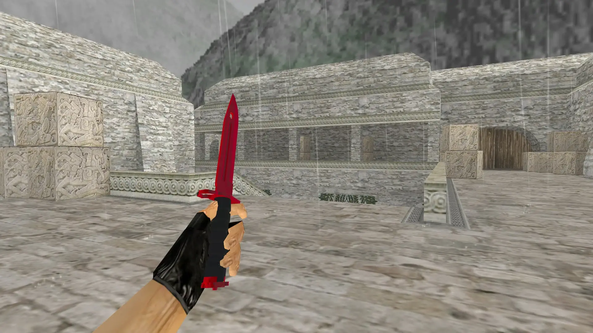 Bayonet | Red Chrome — de_aztec (first person)