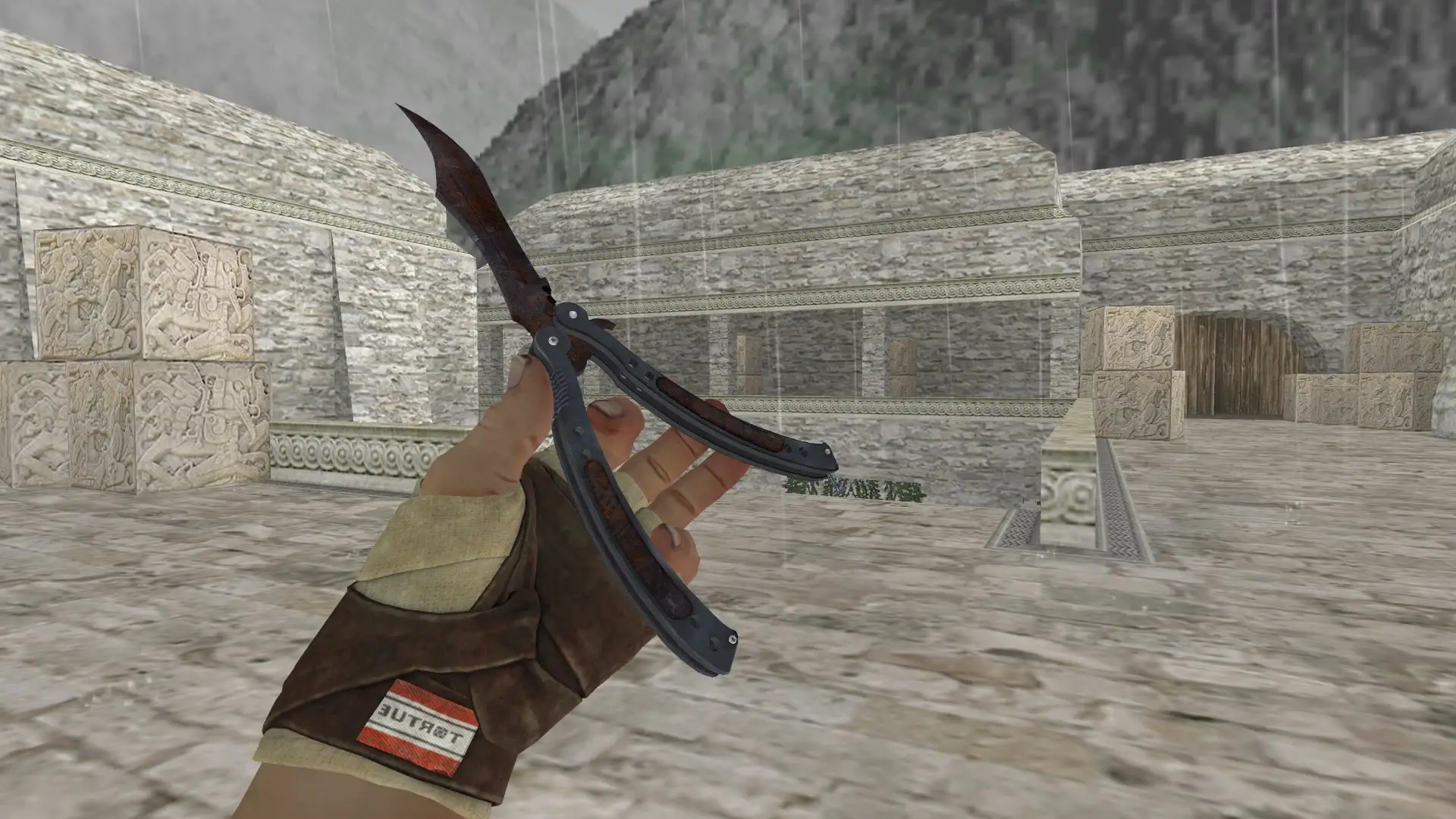 Butterfly Knife | Rustcoat — de_aztec (first person)