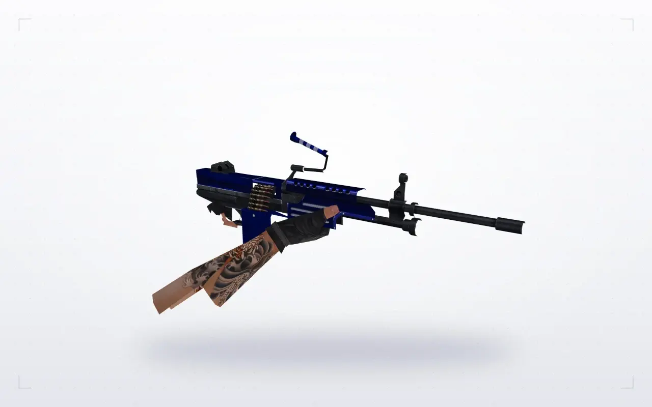 Blue Weapons with Tattoo — M249 — Blue Weapons with Tattoo