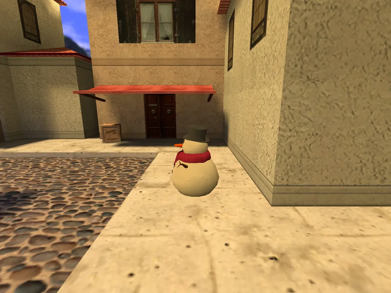 Snowman — cs_italy, the market street from the other side